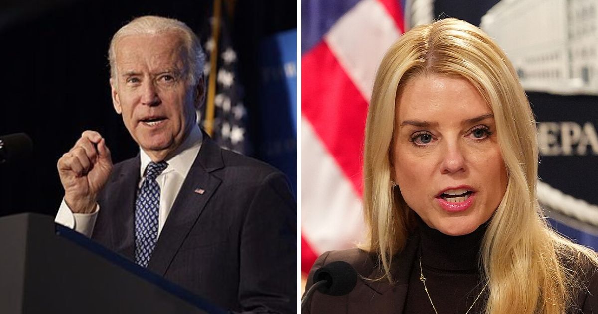 Joe Biden and Pam Bondi
