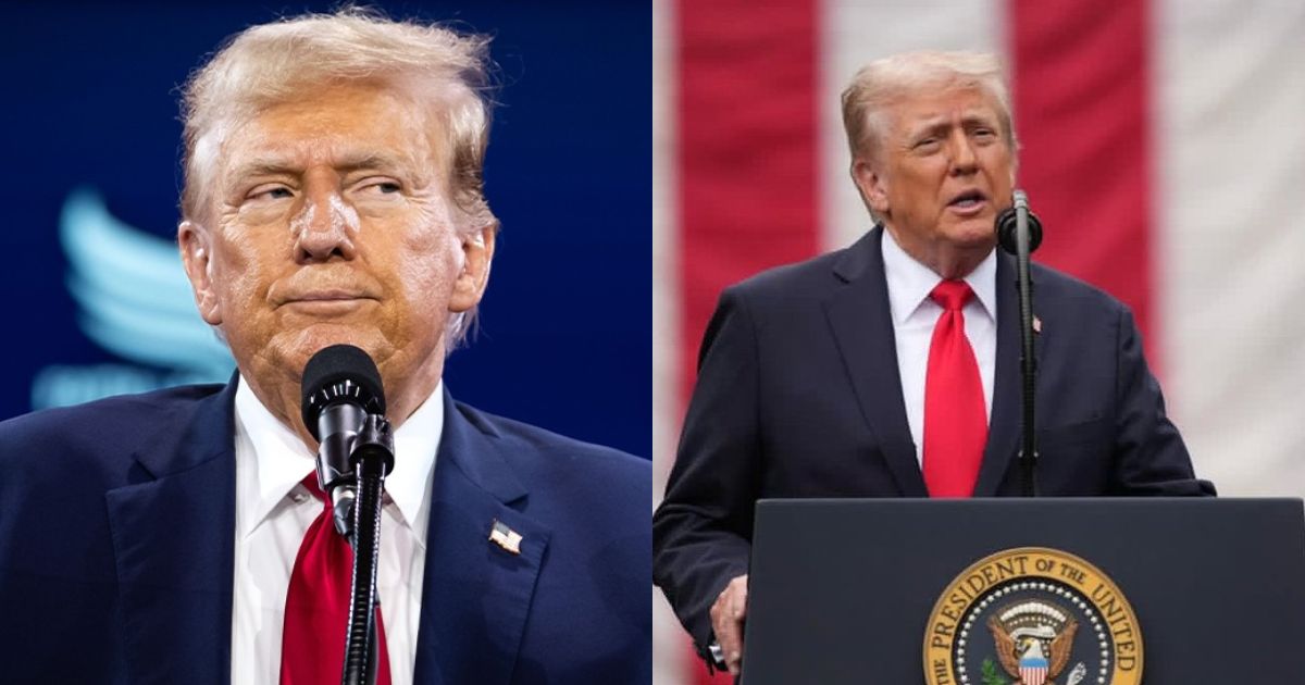 President Donald Trump (left-@CollinRugg|X.com) and ( right--(@LeavittMedia|X.com).