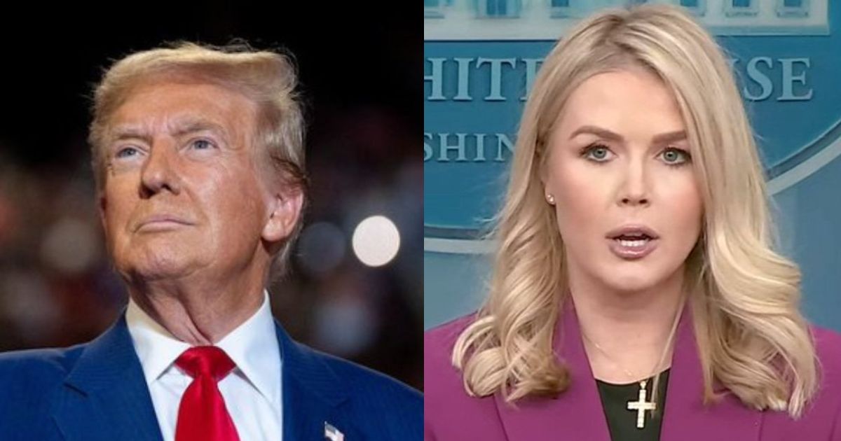 President Donald Trump and Press Secretary Karoline Leavitt. (left- (@Maga_Trigger|X.com).and (right- @TrumpVVon).