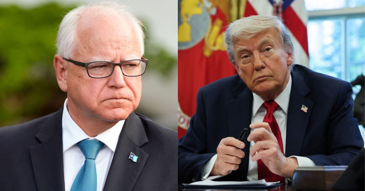 Tim Walz and Donald Trump