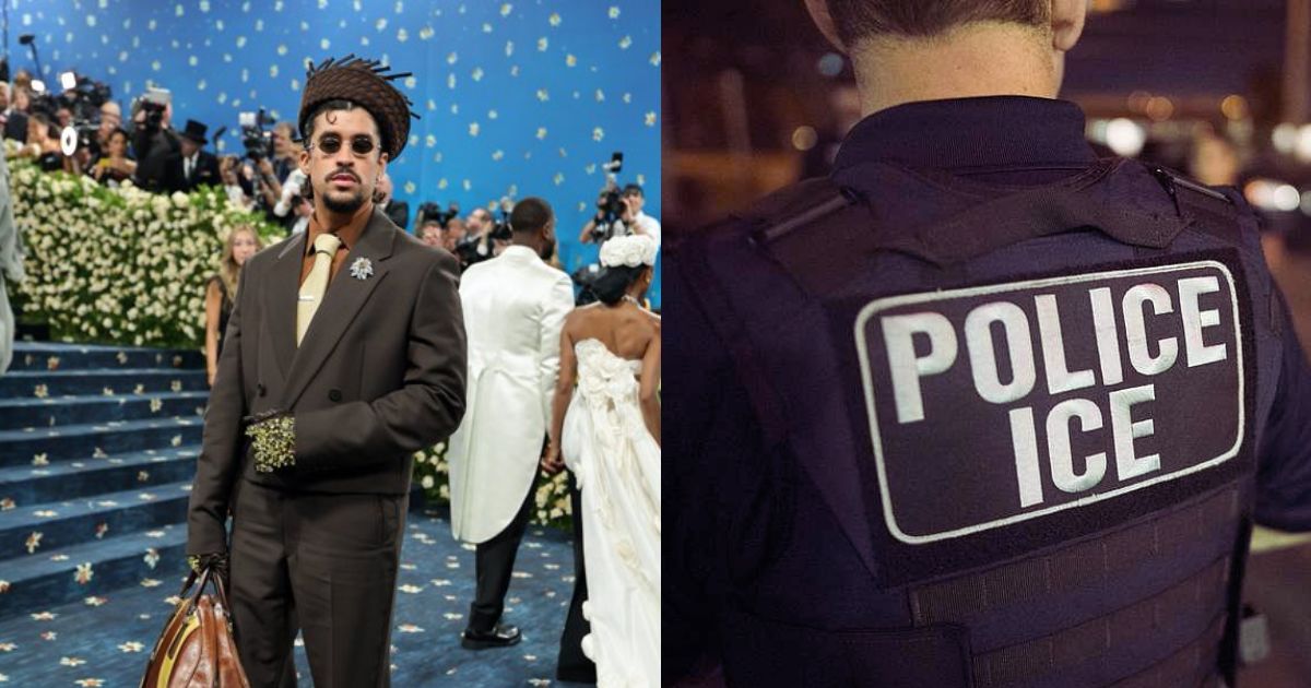 Trump Administration Threatens ICE Raids at Bad Bunny’s Super Bowl Halftime Show. (left- @eduardomenoni|X.com) and (right- via https://nara.getarchive.net).