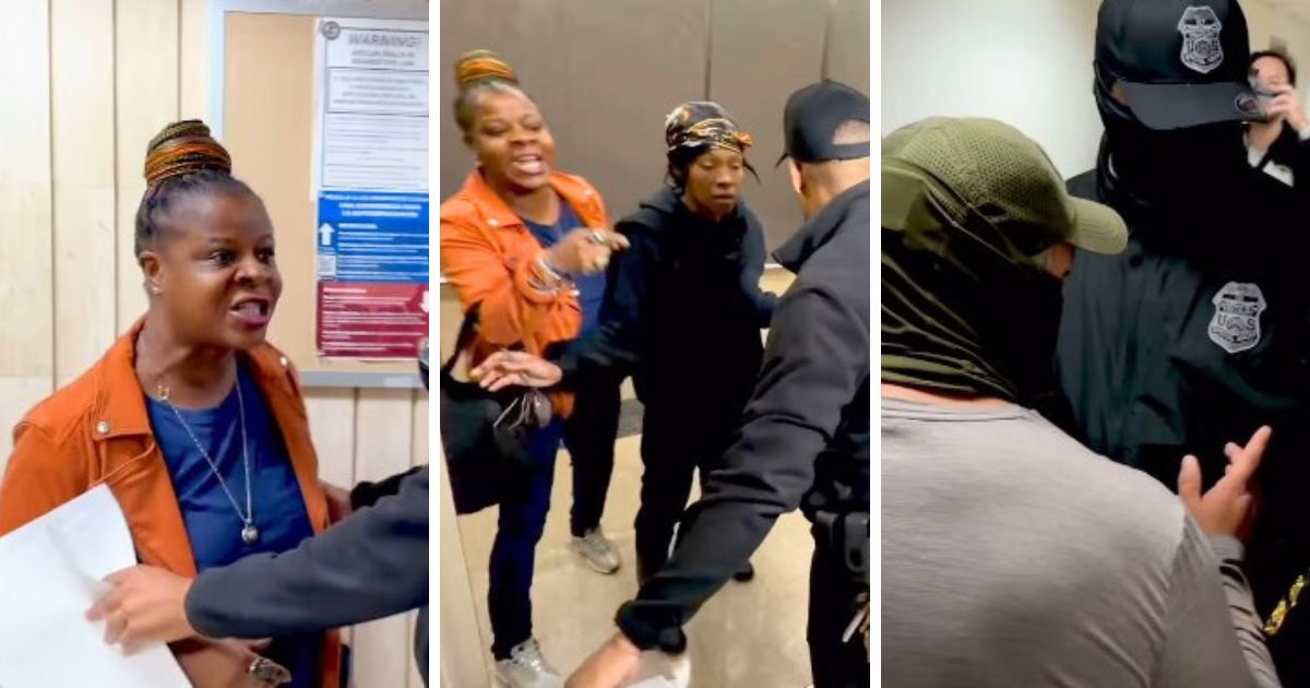 Woman clashes with ICE Agents at the courthouse